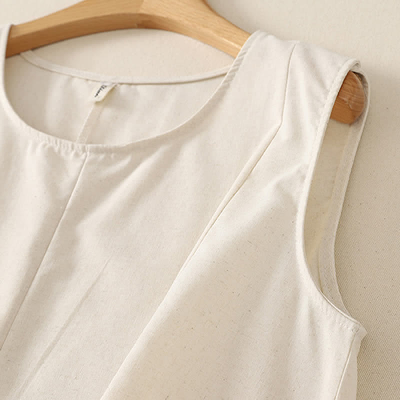 Buddha Stones Summer Minimalist Basic Solid Crew Neck Tank Top Women's Sleeveless T-Shirts - image 9