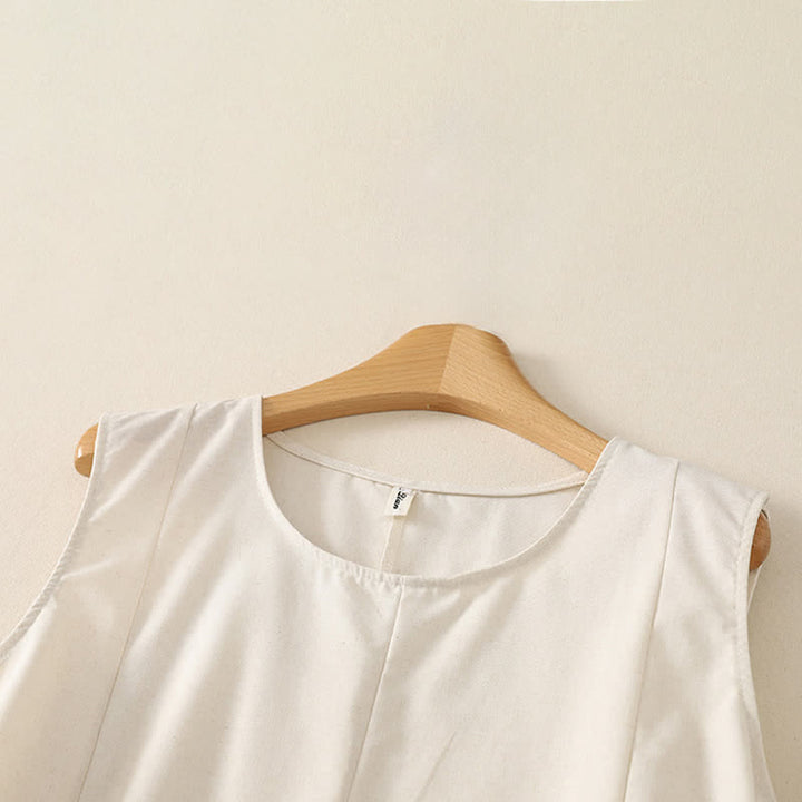 Buddha Stones Summer Minimalist Basic Solid Crew Neck Tank Top Women's Sleeveless T-Shirts - image 7