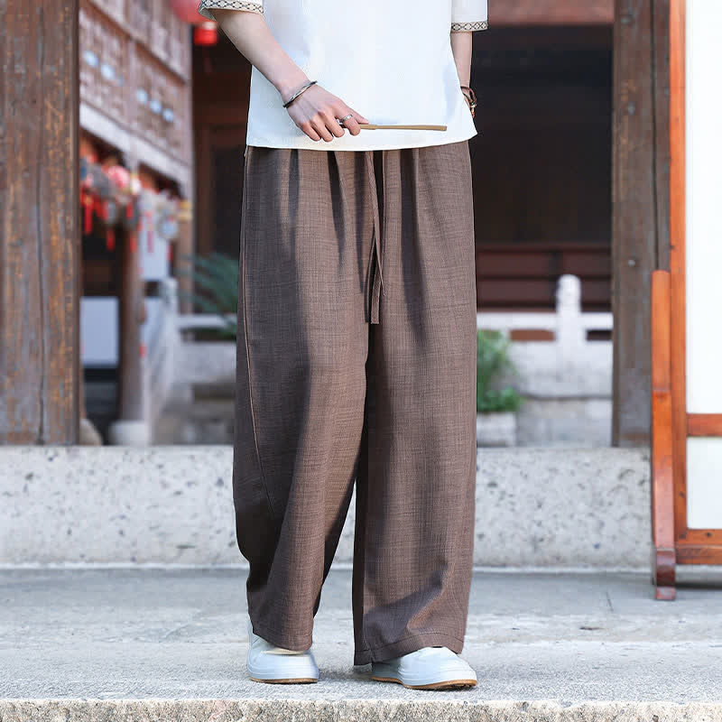 Buddha Stones Summer Casual Minimalist Drawstring Elastic Waist Solid Ankle Pants Men's Straight Leg Pants With Pocket - image 16