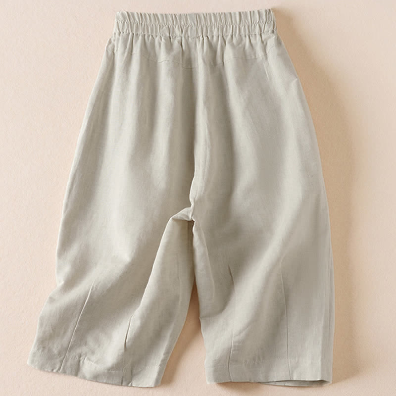 Buddha Stones Summer Casual Minimalist Solid Bermuda Shorts Women's Shorts With Pockets - image 1