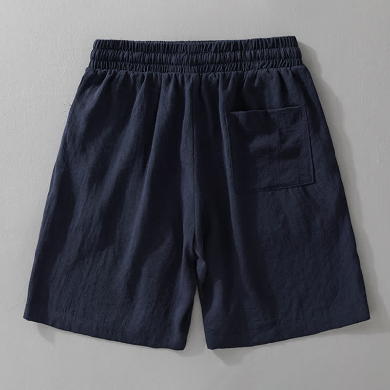 Buddha Stones Summer Casual Minimalist Drawstring Solid Men's Shorts With Pocket - image 2
