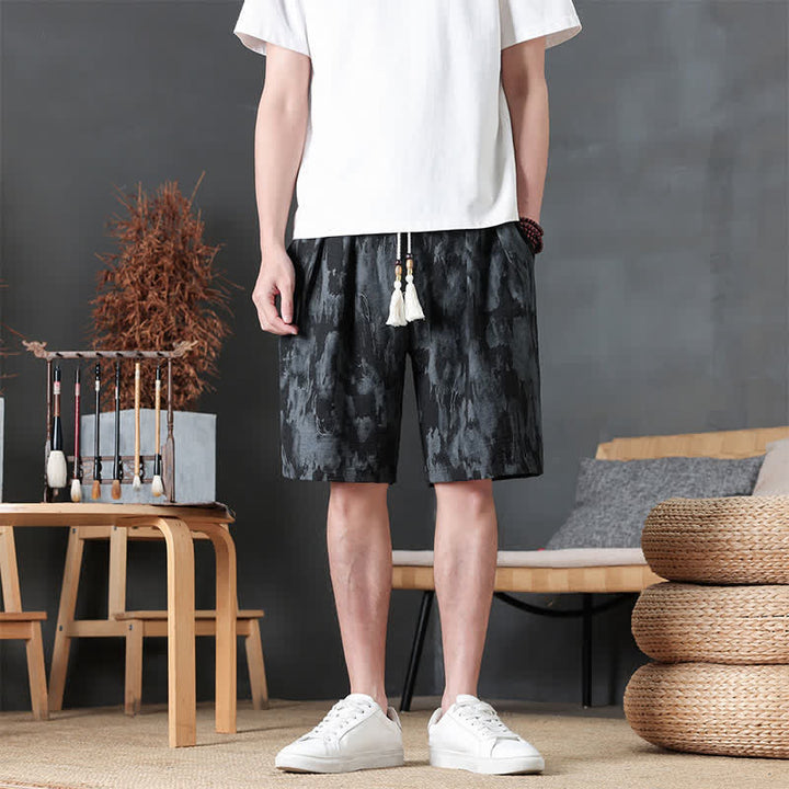 Buddha Stones Summer Casual Minimalist Drawstring Solid Men's Shorts With Pocket - Black - US/UK/AU46, EU56 (5XL) - image 16