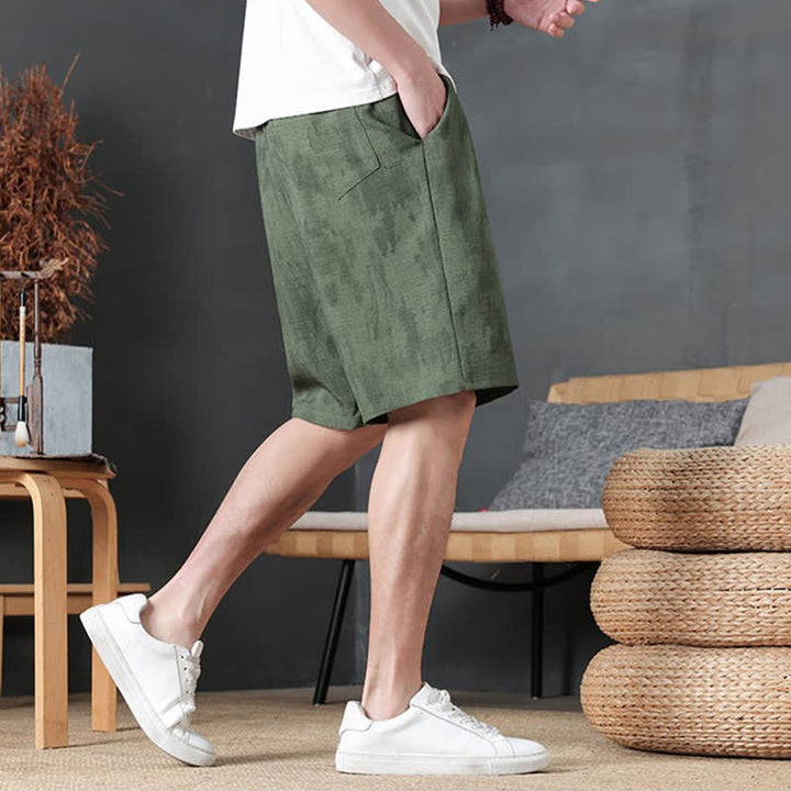 Buddha Stones Summer Casual Minimalist Drawstring Solid Men's Shorts With Pocket - image 4