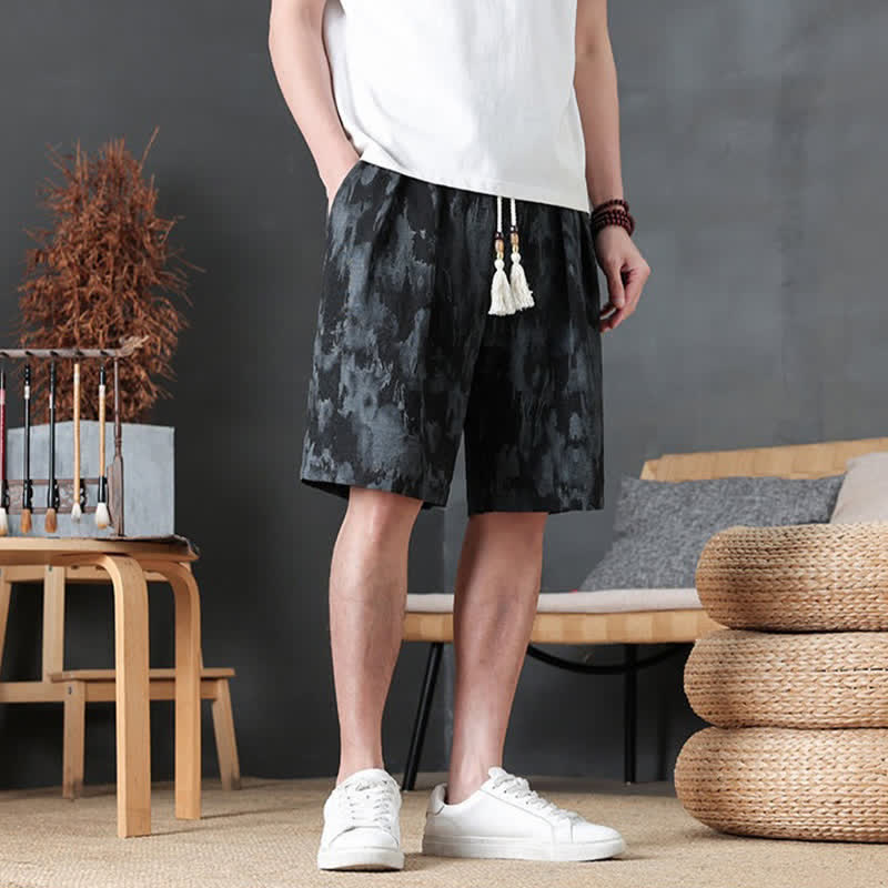 Buddha Stones Summer Casual Minimalist Drawstring Solid Men's Shorts With Pocket - image 17
