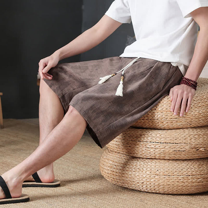 Buddha Stones Summer Casual Minimalist Drawstring Solid Men's Shorts With Pocket - image 15