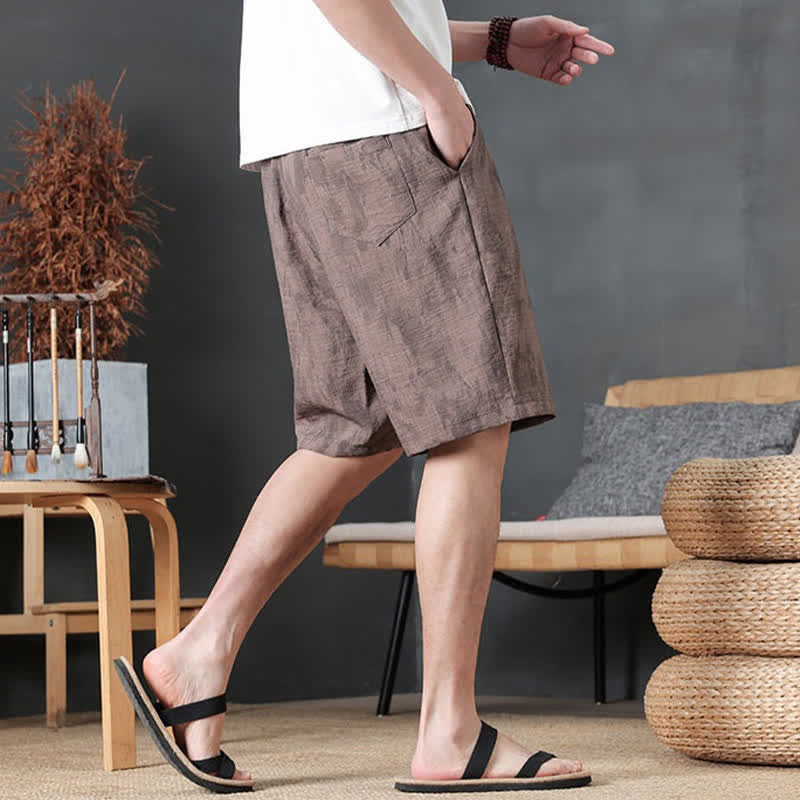 Buddha Stones Summer Casual Minimalist Drawstring Solid Men's Shorts With Pocket - image 12
