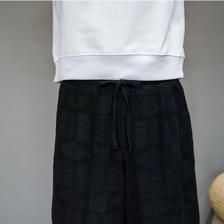 Buddha Stones Spring Summer Casual Vintage Geometric Long Pants Men's Straight Leg Pants With Pockets - image 16