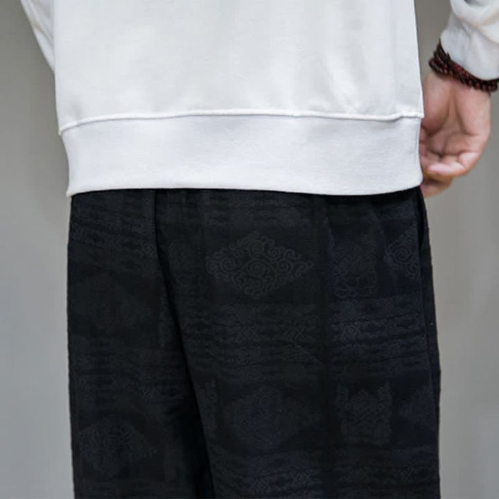 Buddha Stones Spring Summer Casual Vintage Geometric Long Pants Men's Straight Leg Pants With Pockets - image 17