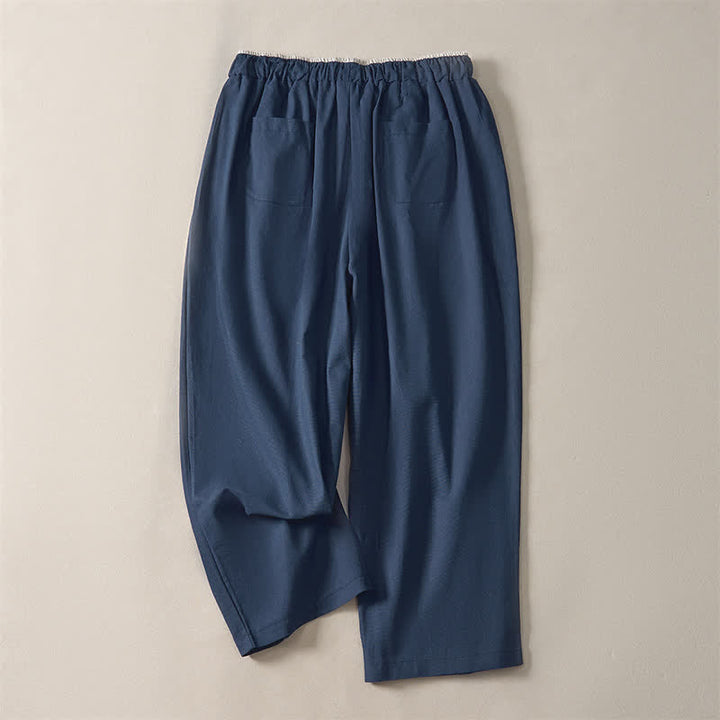 Buddha Stones Summer Casual Minimalist Drawstring Solid Cropped Pants Women's Harem Pants With Pocket - image 1