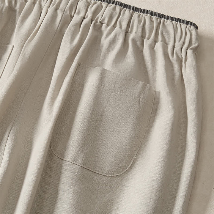 Buddha Stones Summer Casual Minimalist Drawstring Solid Cropped Pants Women's Harem Pants With Pocket - image 18