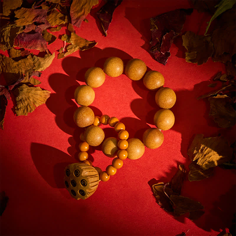 Buddha Stones Green Sandalwood Lotus Pod Healing Hand-Polished Tactile Meditation Beads Decorations - image 11