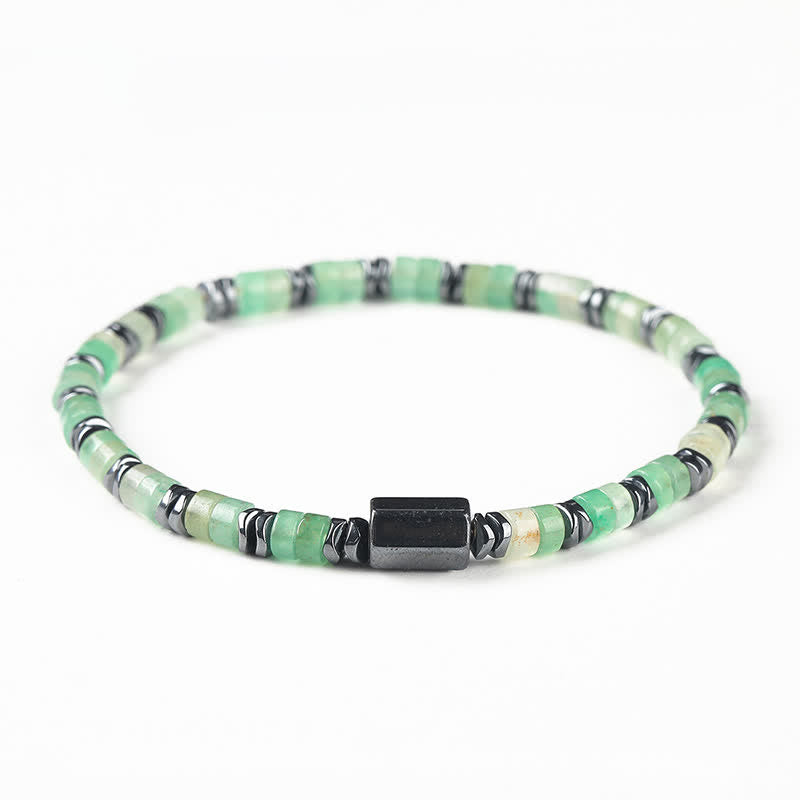 Buddha Stones Sodalite Hematite Grounding Cube Spacer Bracelet - Green Aventurine(Luck ♥ Opportunity)(Wrist Circumference: 16-17cm) - image 2