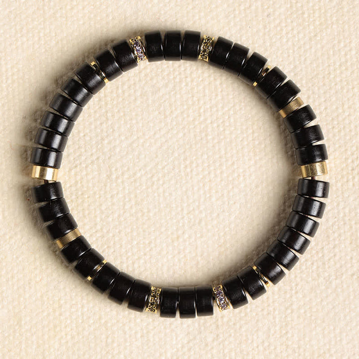 Buddha Stones Red Rosewood Ebony Wood Grounding Barrel Bead Minimalist Bracelet - Ebony Wood(Grounding ♥ Protection) (Wrist Circumference: 15-17cm) - image 9