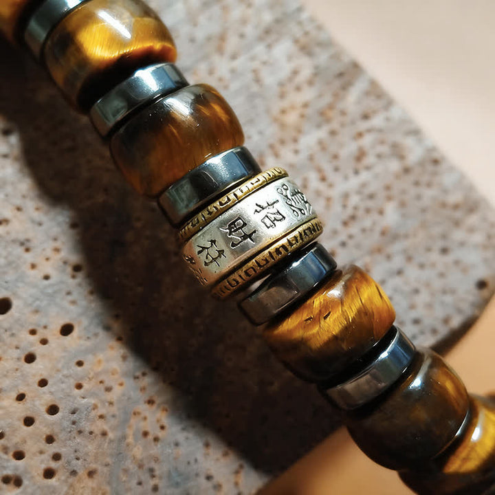 Buddha Stones Natural Tiger Eye Antique Silver Lion Confidence Bead Bracelet - image 15