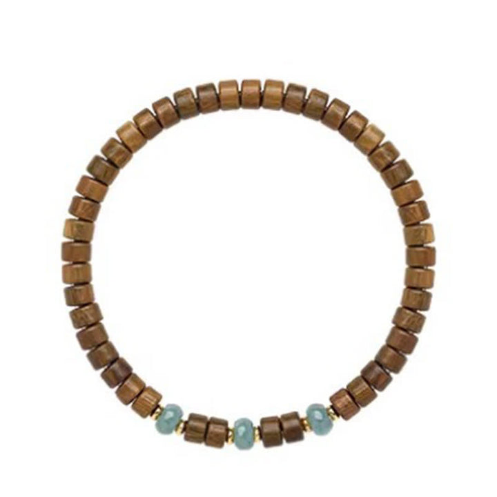 Buddha Stones Green Sandalwood Serenity Jade Accent Barrel Bead Bracelet - image 8