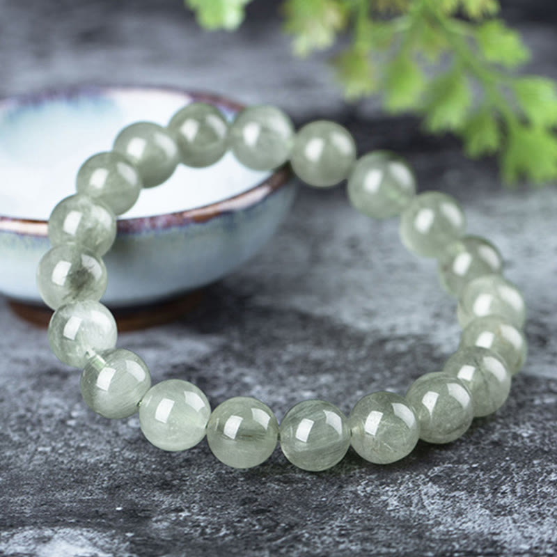 Buddha Stones Natural Green Crystal Blessing Wealth Bracelet - image 1