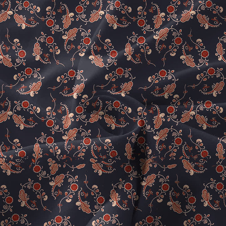 Buddha Stones Summer Casual Vintage Floral Border Pattern Women's Summer Sleeveless Midi Dress With Pockets - image 3