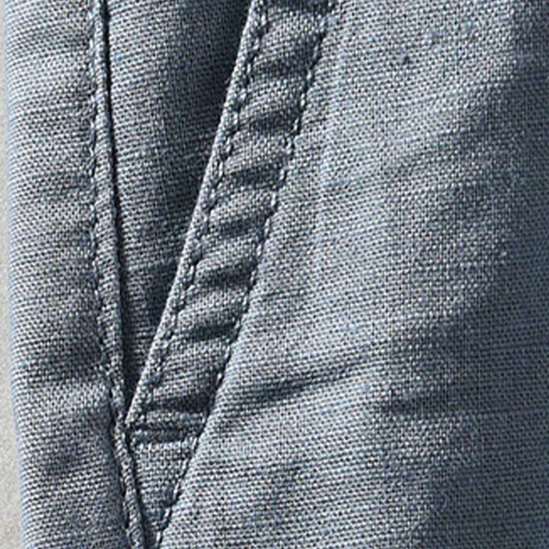 Buddha Stones Spring Summer Casual Minimalist Button Zipper Solid Cotton Linen Men's Shorts With Pocket - image 18