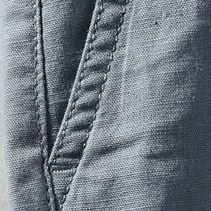 Buddha Stones Spring Summer Casual Minimalist Button Zipper Solid Cotton Linen Men's Shorts With Pocket - image 18