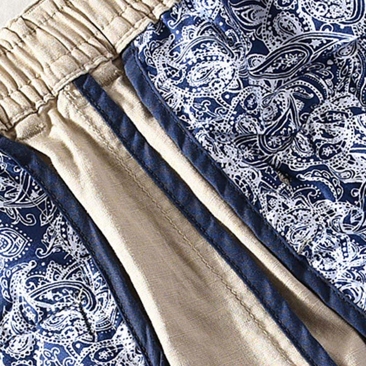 Buddha Stones Spring Summer Casual Minimalist Button Zipper Solid Cotton Linen Men's Shorts With Pocket - image 4