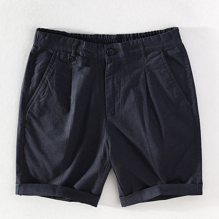Buddha Stones Spring Summer Casual Minimalist Button Zipper Solid Cotton Linen Men's Shorts With Pocket - DarkSlateGray - US/UK/AU42，EU52 (3XL) - image 11