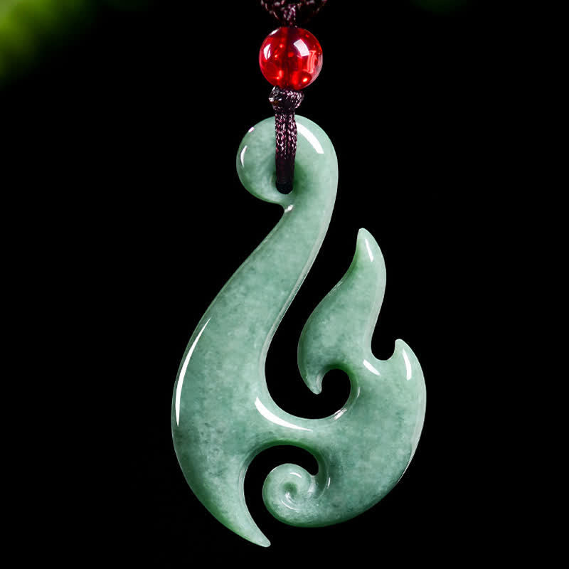 Buddha Stones Natural Jade Spiral Abundance  Pendant Necklace - image 3