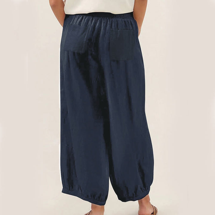 Buddha Stones Plain Color Cotton Women's Harem Pants With Pockets - image 1