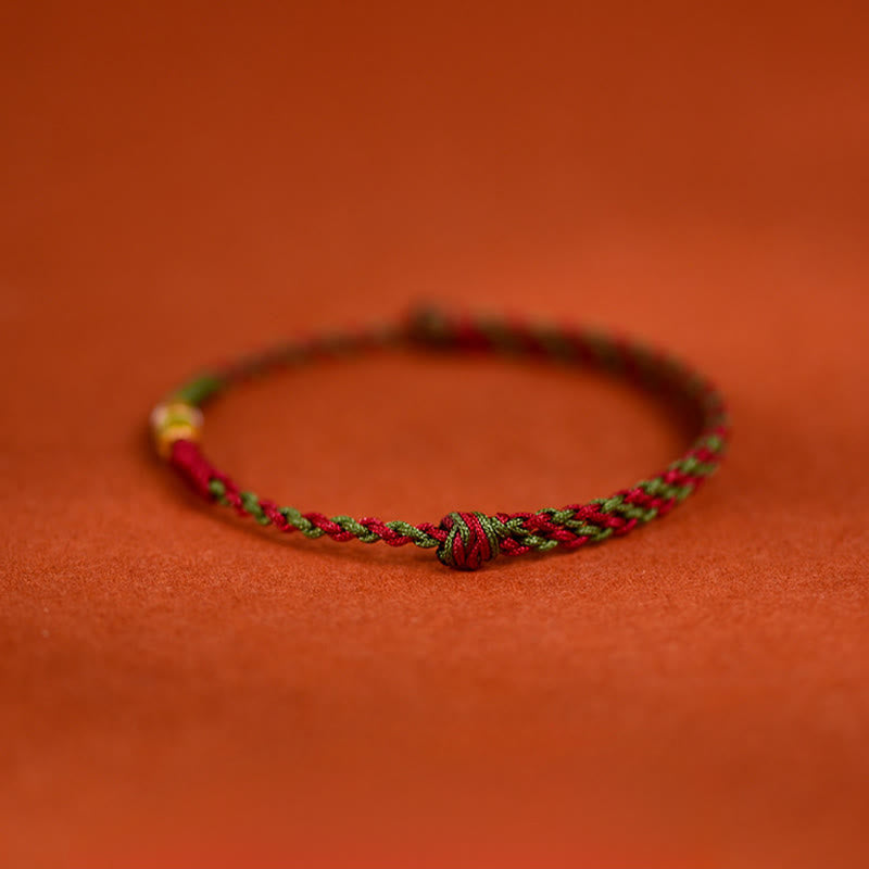 Buddha Stones 999 Gold Braided Colorful Red Green String Koi Fish Luck Bracelet Anklet - image 15