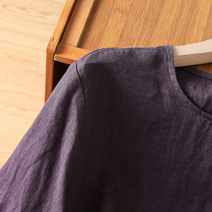 Buddha Stones Summer Casual Minimalist Solid Flared Hem Women's Short Sleeve T-Shirts - image 13