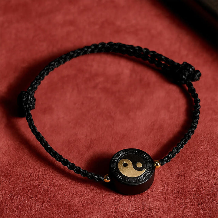 Buddha Stones Ebony Wood Bagua Grounding Red String Bracelet - image 13