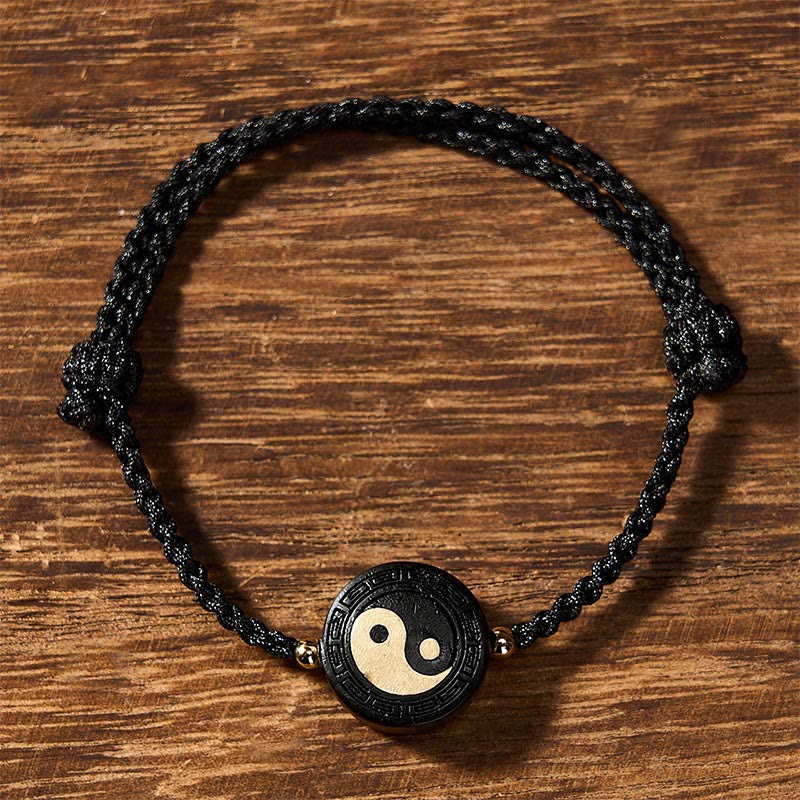 Buddha Stones Ebony Wood Bagua Grounding Red String Bracelet - image 11