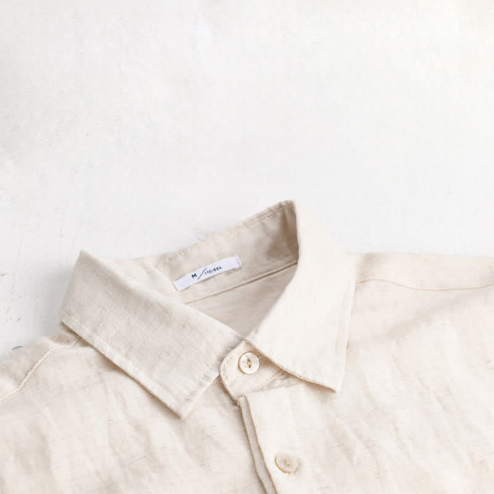Buddha Stones Summer Casual Minimalist Patch Pocket Solid Men's Short Sleeve Shirts - image 14