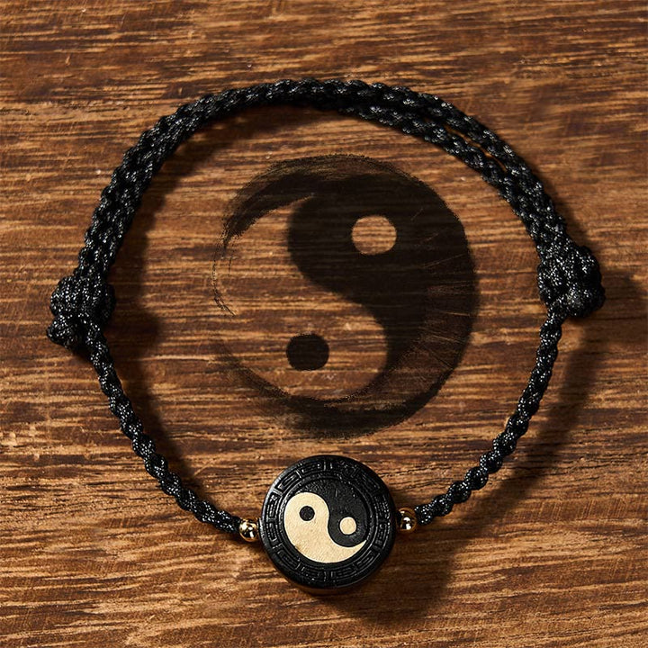 Buddha Stones Ebony Wood Bagua Grounding Red String Bracelet - Black - Bagua (Harmony ♥ Energy) - image 10