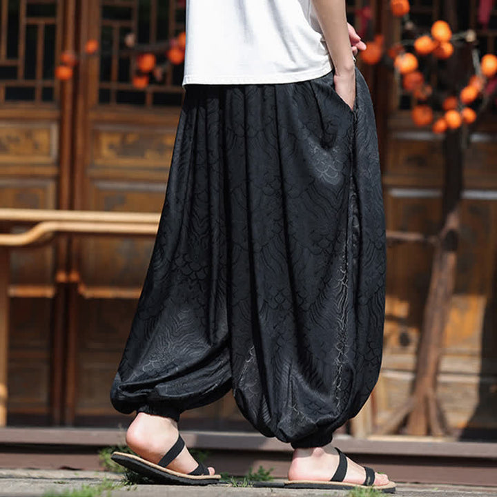Buddha Stones Summer Casual Boho Abstract Ankle Pants Men's Harem Pants - image 12