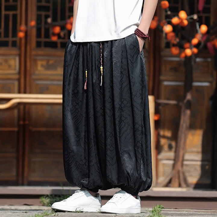 Buddha Stones Summer Casual Boho Abstract Ankle Pants Men's Harem Pants - image 14