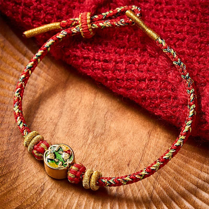 Buddha Stones Hand-Woven String Double Koi Fish Protection Rope Bracelet - Red(Wrist Circumference: 5.51-7.48 in / 14-19cm) - image 13