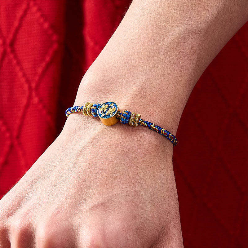 Buddha Stones Hand-Woven String Double Golden Koi Fish Strength Rope Bracelet - image 10