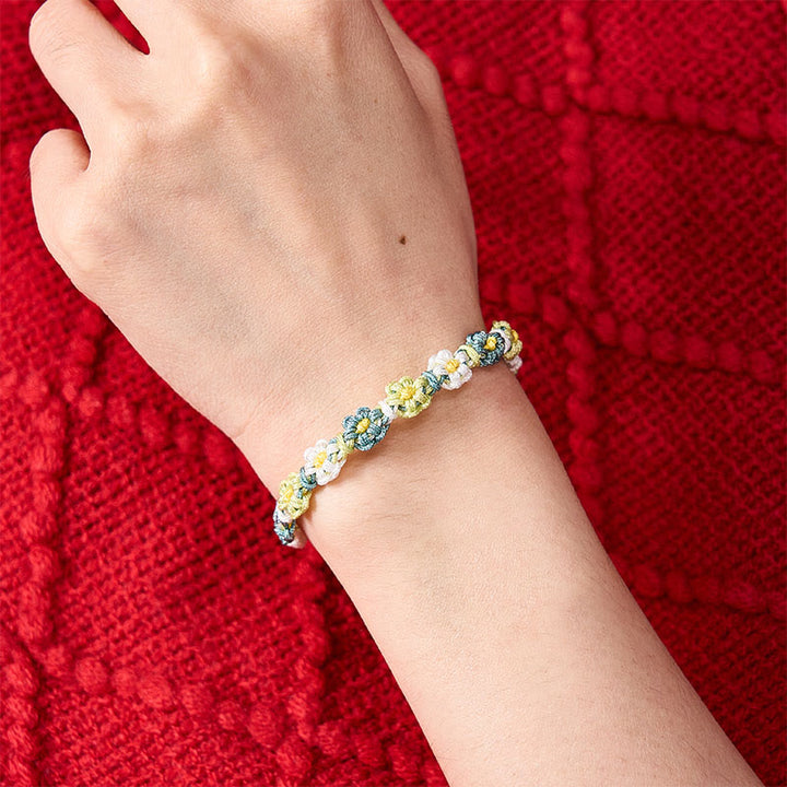Buddha Stones Hand Woven Pastel Daisy Gradient String Bracelet - image 5