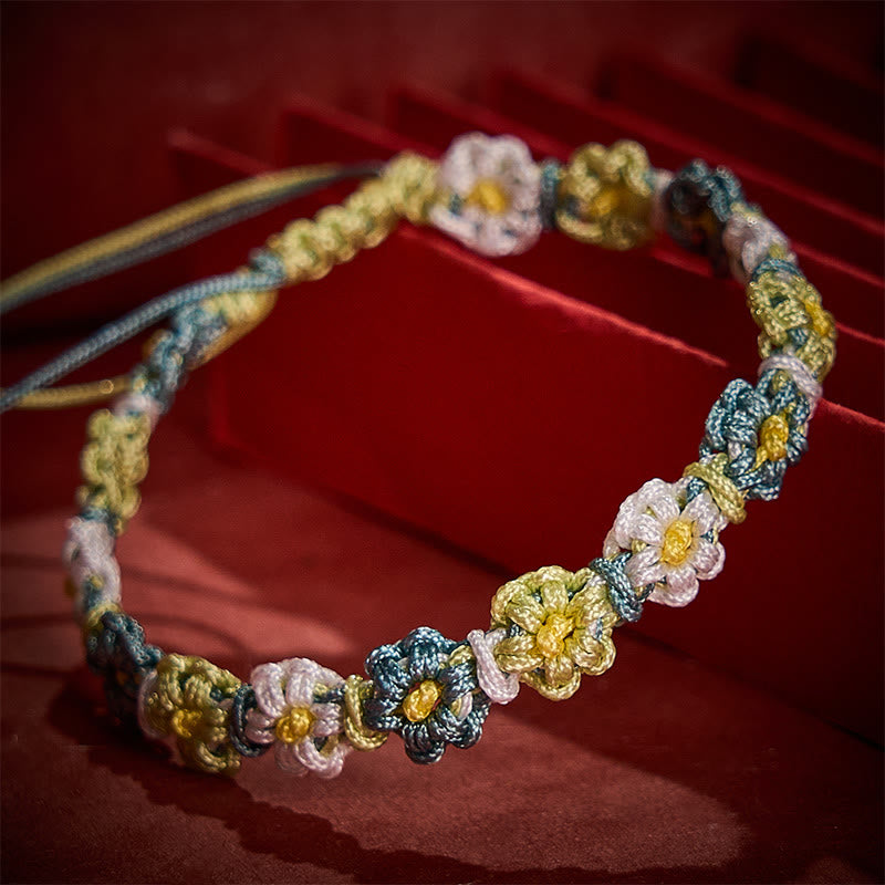 Buddha Stones Hand Woven Pastel Daisy Gradient String Bracelet - image 4