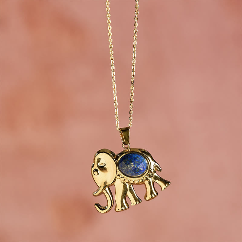 Buddha Stones Gold Plated Tiger Eye Elephant Protection Necklace - image 10