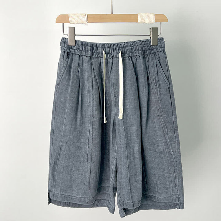 Buddha Stones Summer Casual Drawstring Solid Elastic Waist Men's Shorts With Pockets - SlateGray - US/UK/AU44，EU54 (4XL) - image 3