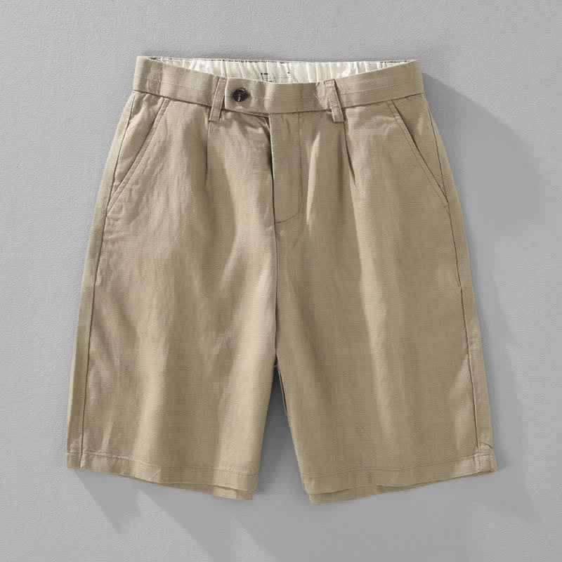 Buddha Stones Summer Casual Minimalist Button-Up Zipper Solid Men's Shorts With Pockets - BurlyWood - US/UK/AU42，EU52 (3XL) - image 15