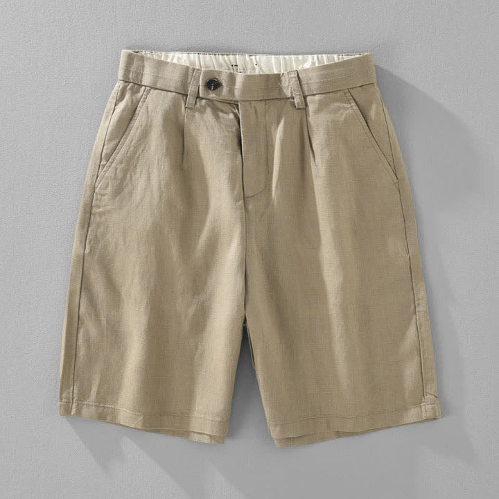 Buddha Stones Summer Casual Minimalist Button-Up Zipper Solid Men's Shorts With Pockets - BurlyWood - US/UK/AU42，EU52 (3XL) - image 15