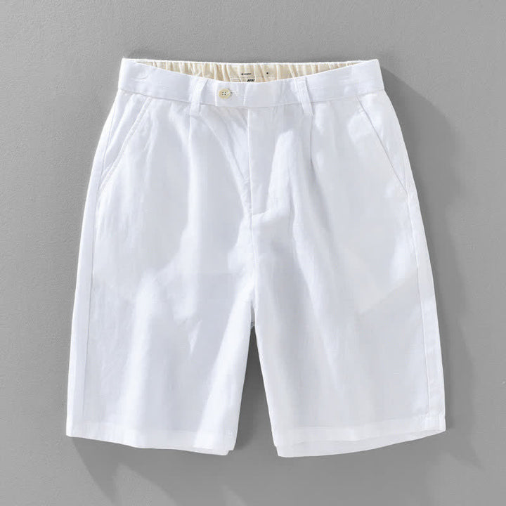 Buddha Stones Summer Casual Minimalist Button-Up Zipper Solid Men's Shorts With Pockets - White - US/UK/AU42，EU52 (3XL) - image 16