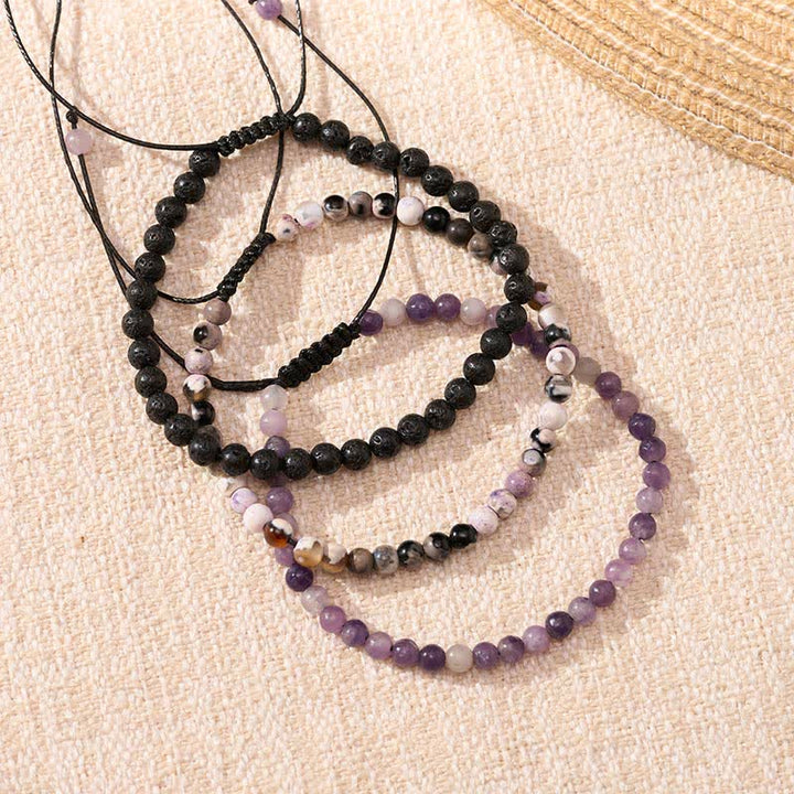 Buddha Stones 3pcs "Find Your Quiet Center" Fire Agate Clarity Bracelet Includes Gift Message Card - image 1