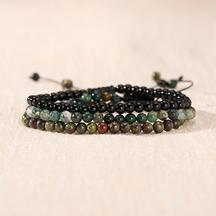 Buddha Stones 3pcs "Reclaim Your Vital Energy" Indian Agate Transformation Bracelet Includes Gift Message Card - image 2