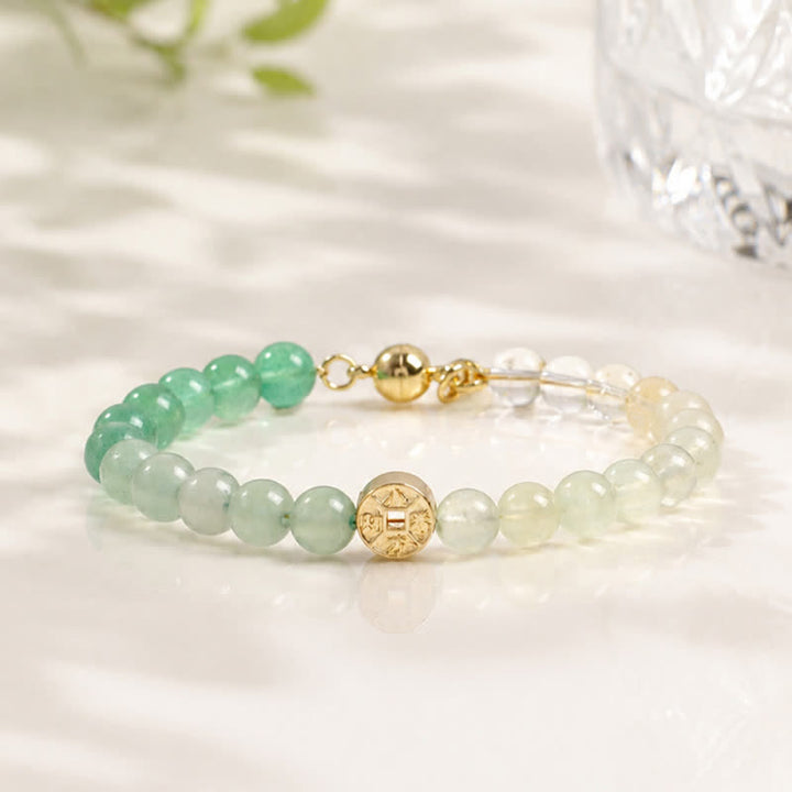 Buddha Stones Tiger Eye Natural Stone Fu Character Copper Coins Happiness Bracelet - image 17