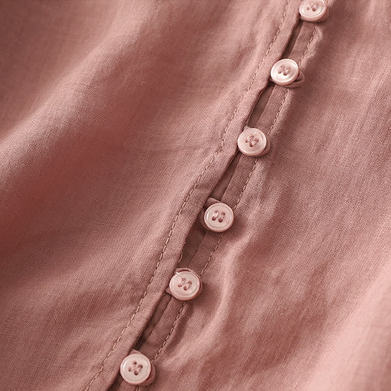 Buddha Stones Embroidery Button-down Women's Shirt - image 23