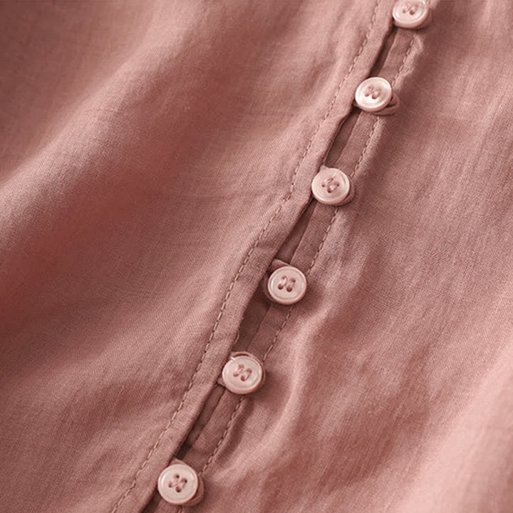 Buddha Stones Embroidery Button-down Women's Shirt - image 23