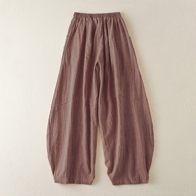 Buddha Stones Casual Loose Straight Leg 7-8 Length Cropped Pants Women's Harem Pants With Pockets - image 1